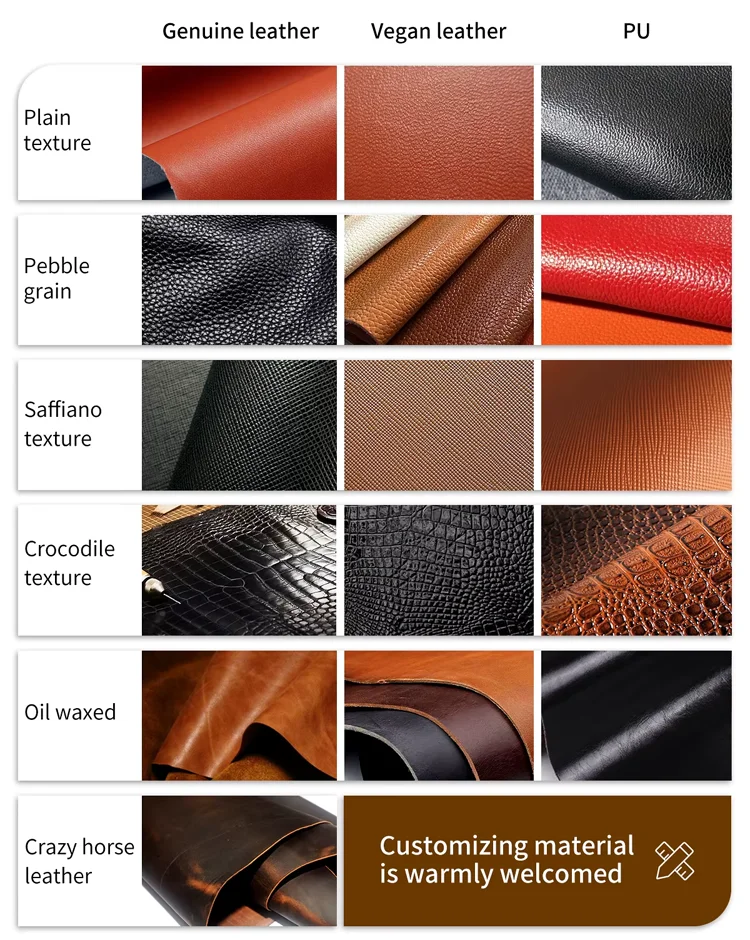 Different Leather Textures for Custom Leather Belts